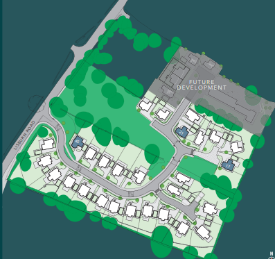 Image displaying visual representation of the site plan for the upcoming village development project.