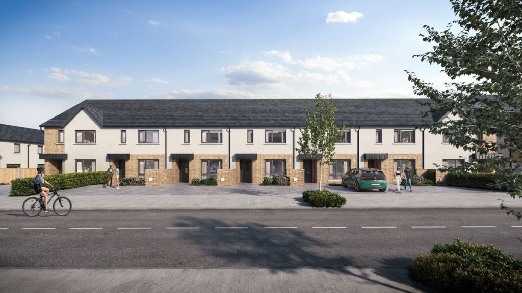 Image of new homes showcasing modern architecture and a vibrant community.