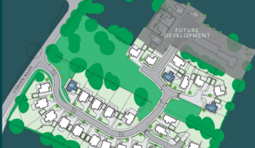 Image displaying visual representation of the site plan for the upcoming village development project.