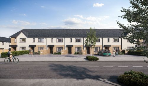 Image of new homes showcasing modern architecture and a vibrant community.
